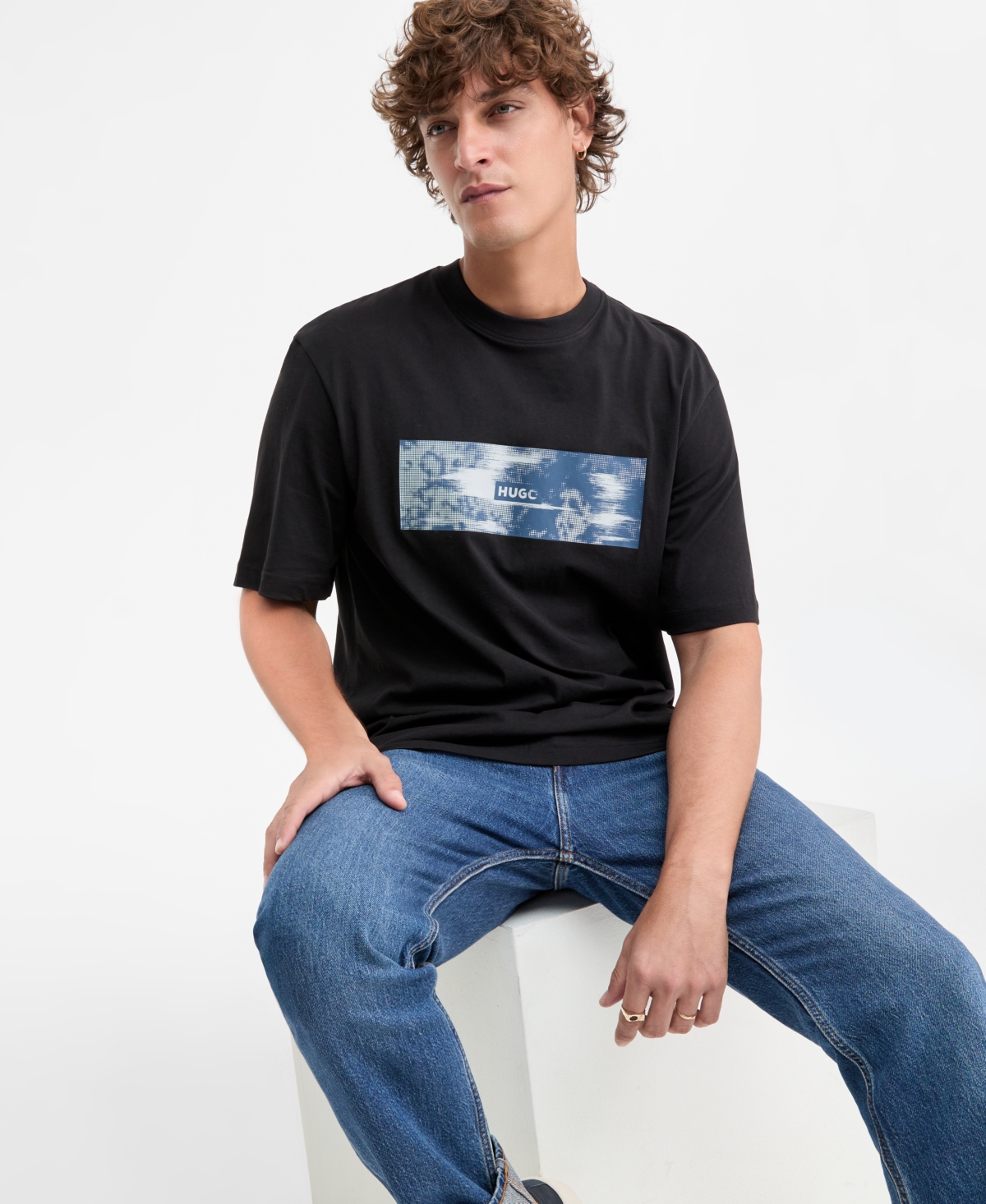 Hugo Boss Men's Cotton Napolux Short-Sleeve Crewneck Graphic T-Shirt