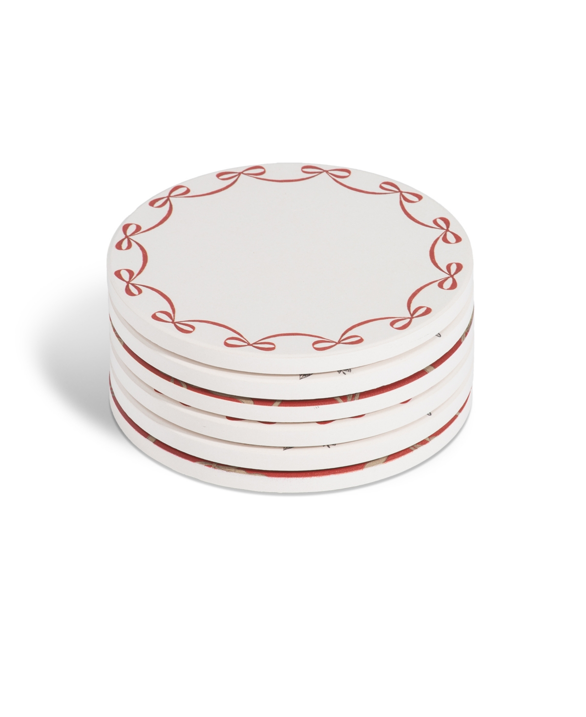 Thirstystone Christmas Stone Coasters, Set Of 6 In Red