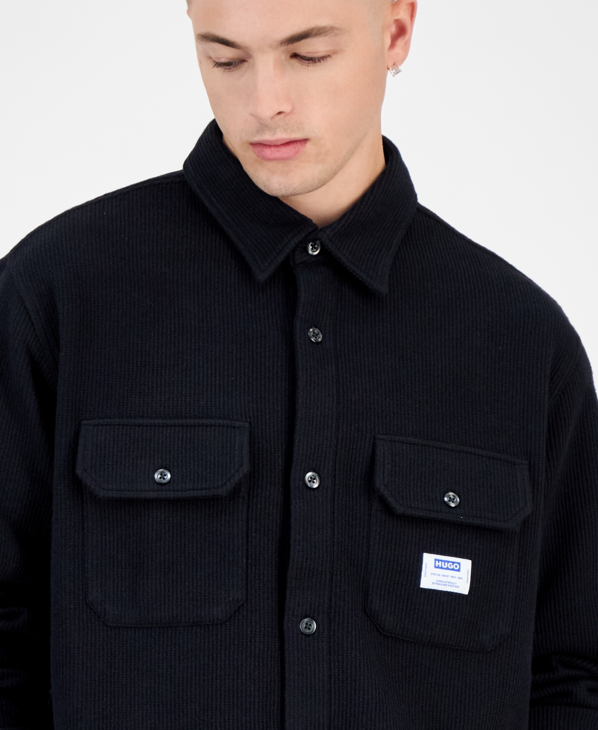 Hugo Boss Ekynone Oversized Long Sleeve Corduroy Button-Front Shirt-Jacket