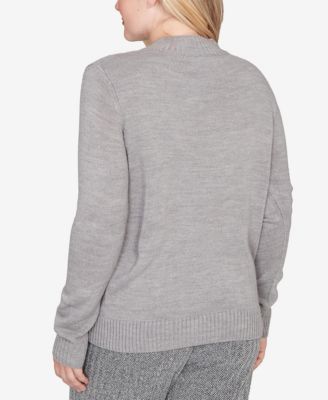 Petite Jet Setter Floral Soutache Embroidered Sweater