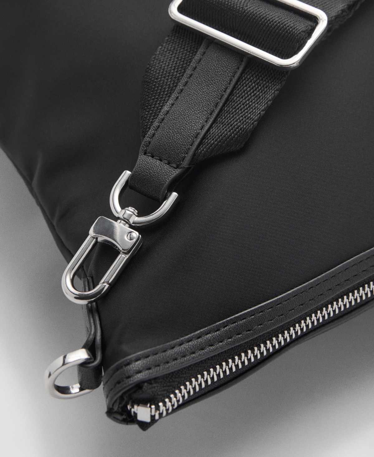 Mango Women's Large Nylon Shopper Bag In Black