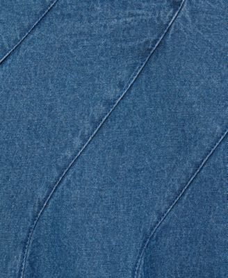 Women's Stitching Detail Denim Midi Skirt