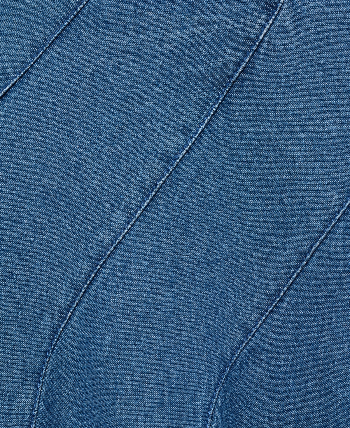 Mango Denim Midi-skirt With Stitching In Blue