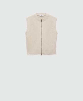 MANGO - Women's Zipper Knitted Gilet