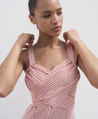 Women's Striped Wrap Dress