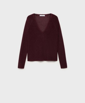 Women's V-Neck Lurex Sweater