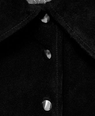 Women's Buttons Suede Leather Jacket