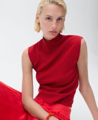 Women's Perkins-Neck Knitted Top