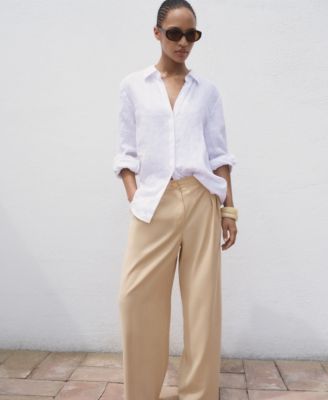 Women's Straight-Fit Pleated Pants