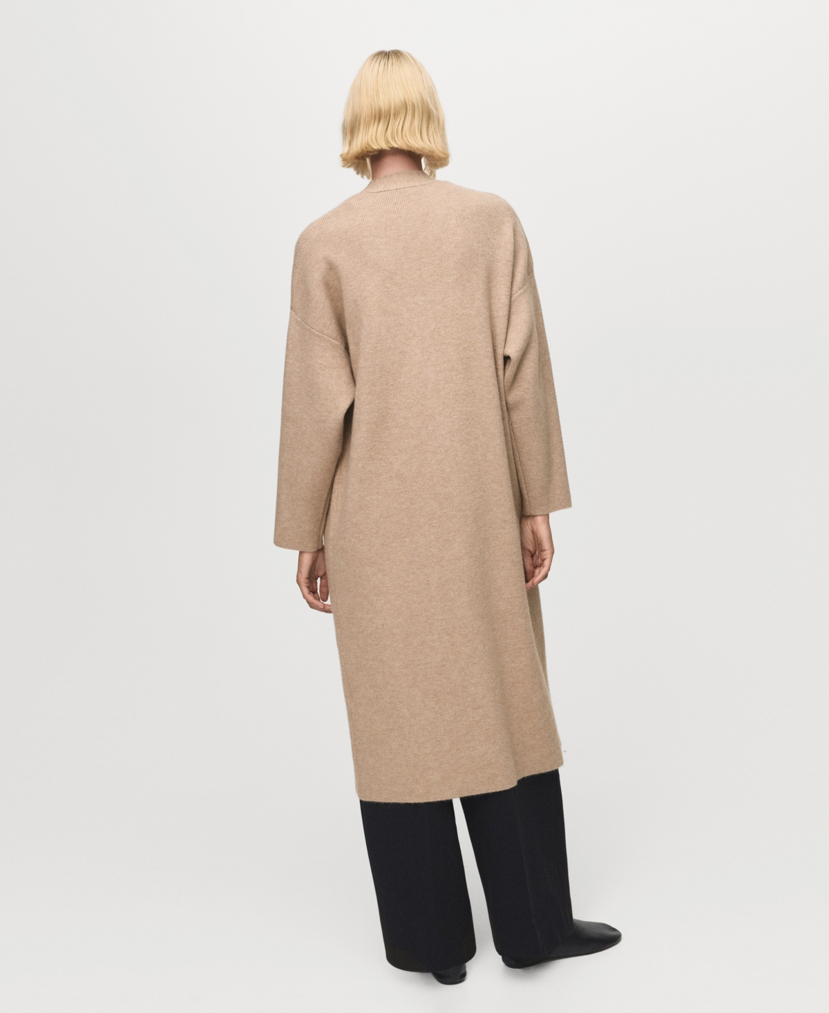 Mango Women's Long Knitted Cardigan In Brown