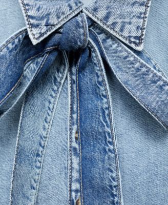 Women's Bow Detail Denim Shirt