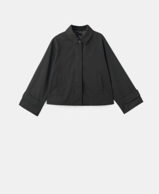 Women's Epaulettes Detail Short Oversized Trench Coat