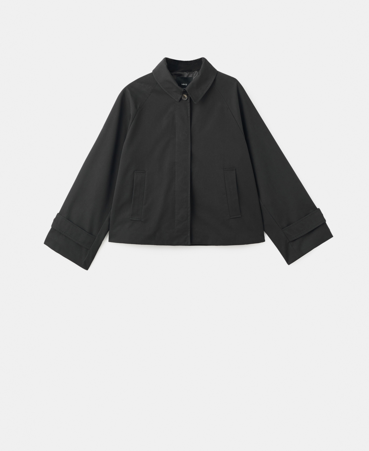 Mango Women's Epaulettes Detail Short Oversized Trench Coat In Black