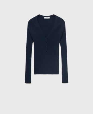 Women's V-Neck Ribbed Knit Sweater