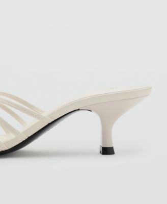 Women's Metallic Detail Kitten Heel Sandals