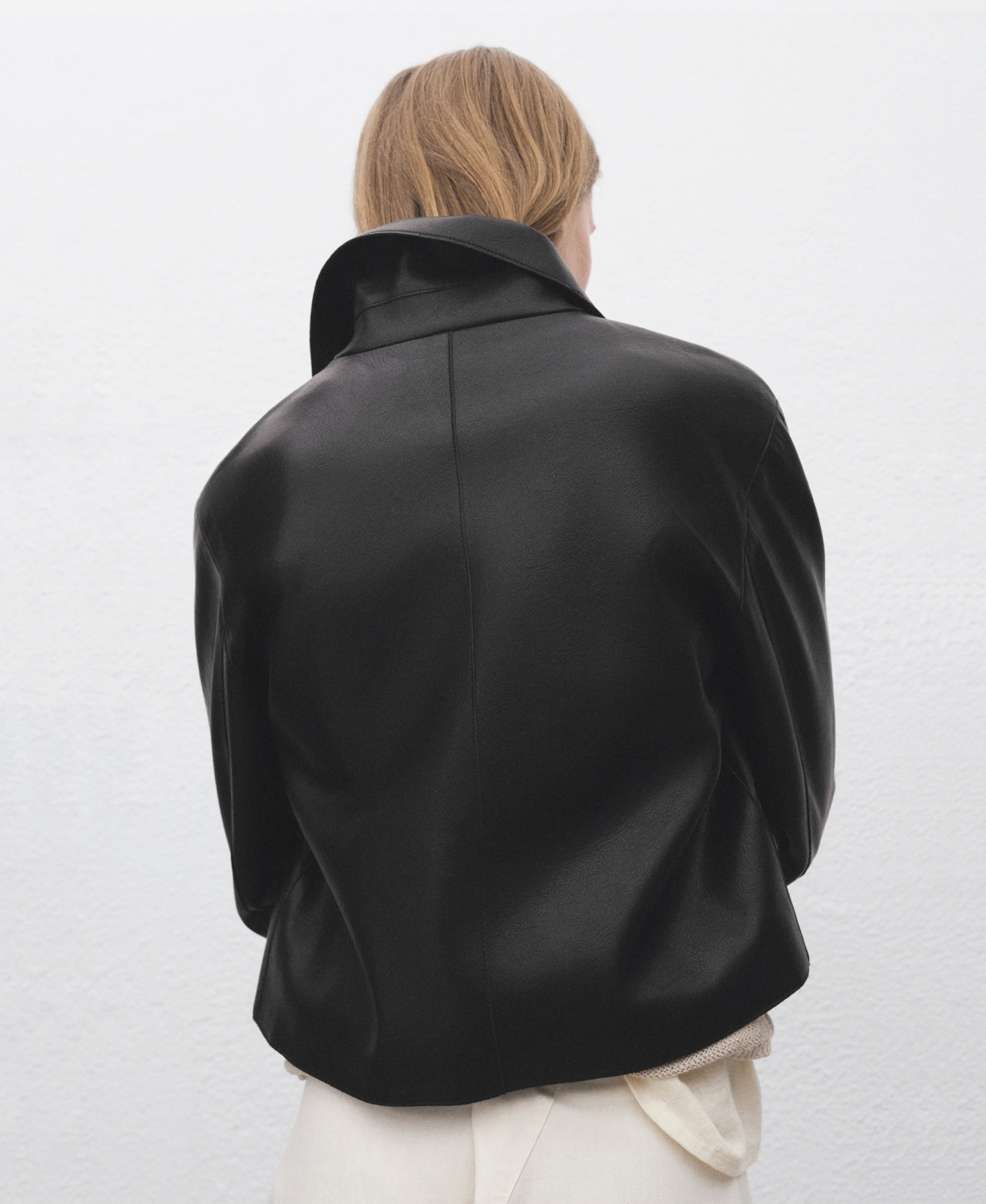 Mango Women's Pockets Leather-effect Jacket In Black