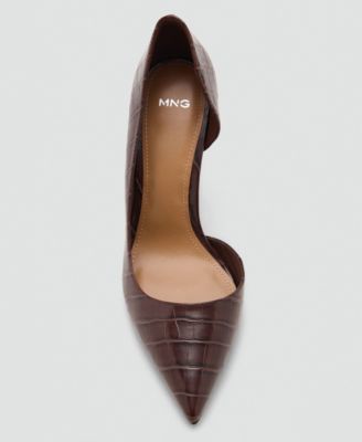 Women's Croc-Effect Heeled Shoes