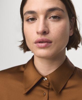 Women's Satin Finish Flowy Shirt