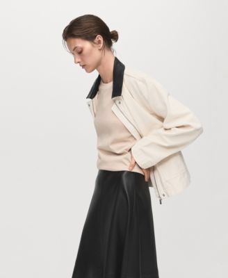 Women's Leather-Effect Midi Skirt