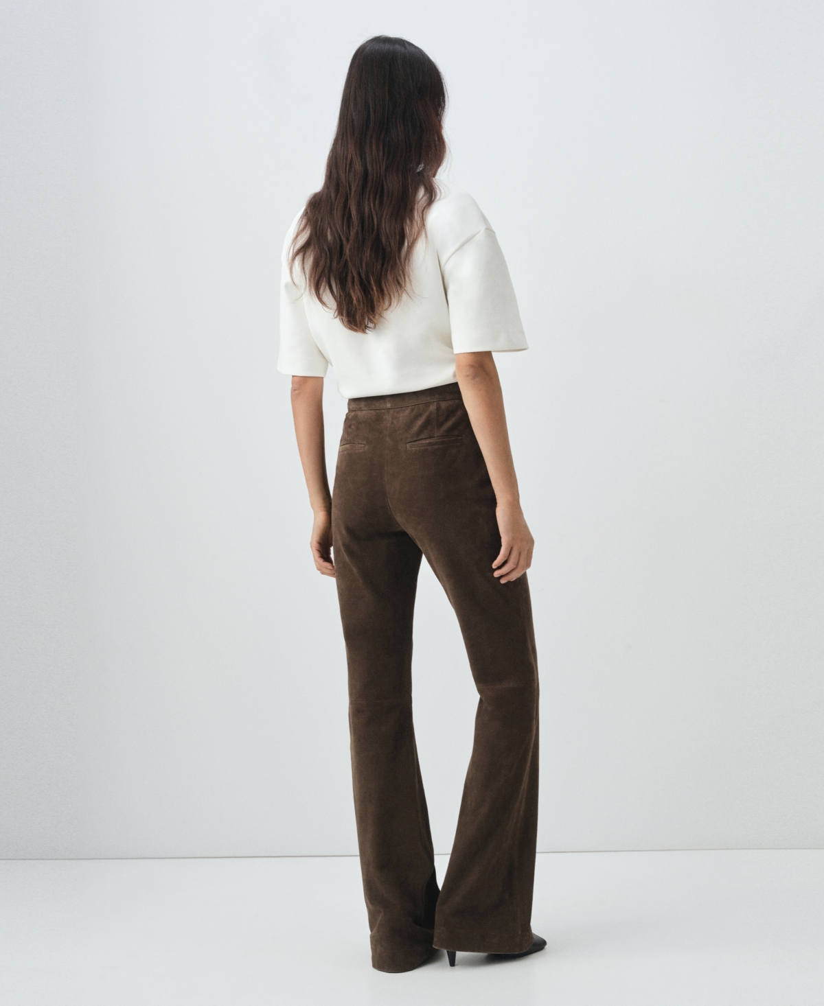 Mango Women's Suede Flare Pants