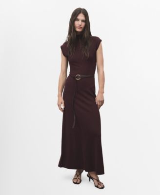 MANGO - Women's Perkins-Neck Knitted Dress