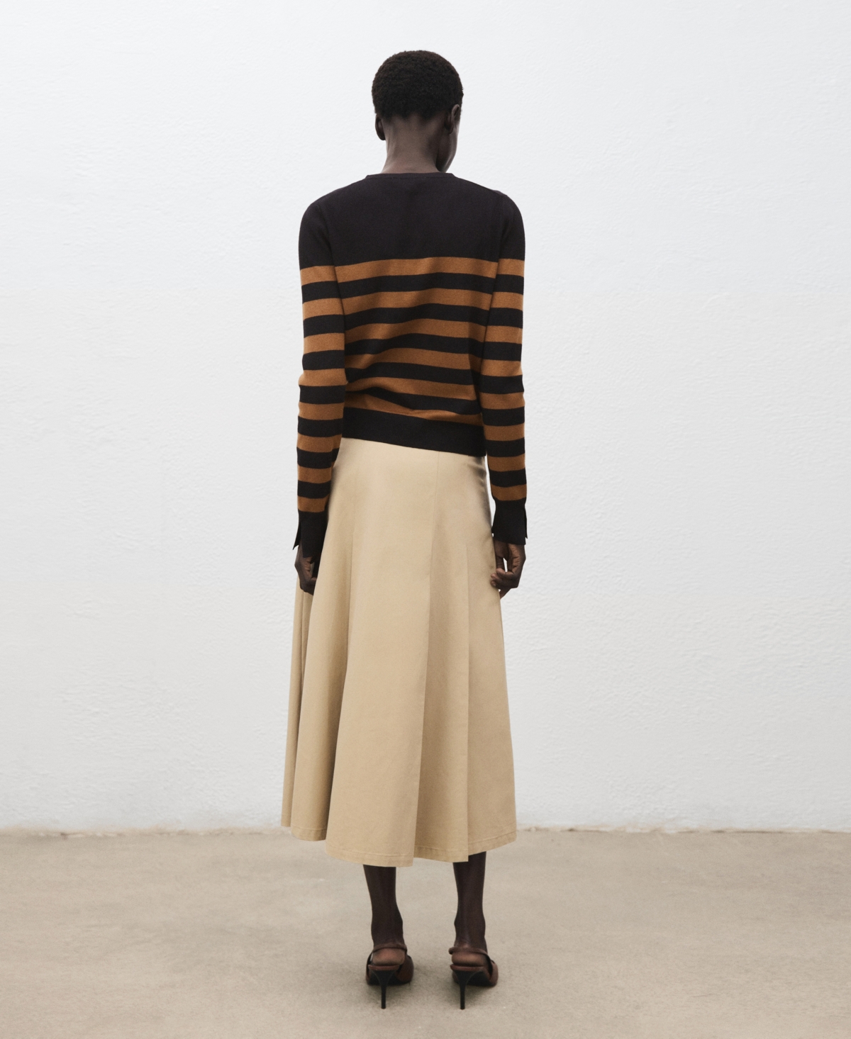 Mango Split Cuff Button Front Cardigan In Black