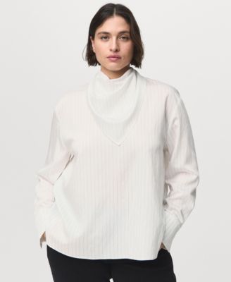 Women's Handkerchief Detail Striped Blouse