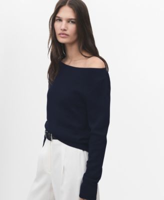MANGO - Women's Fine-Knit Boat-Neck Sweater