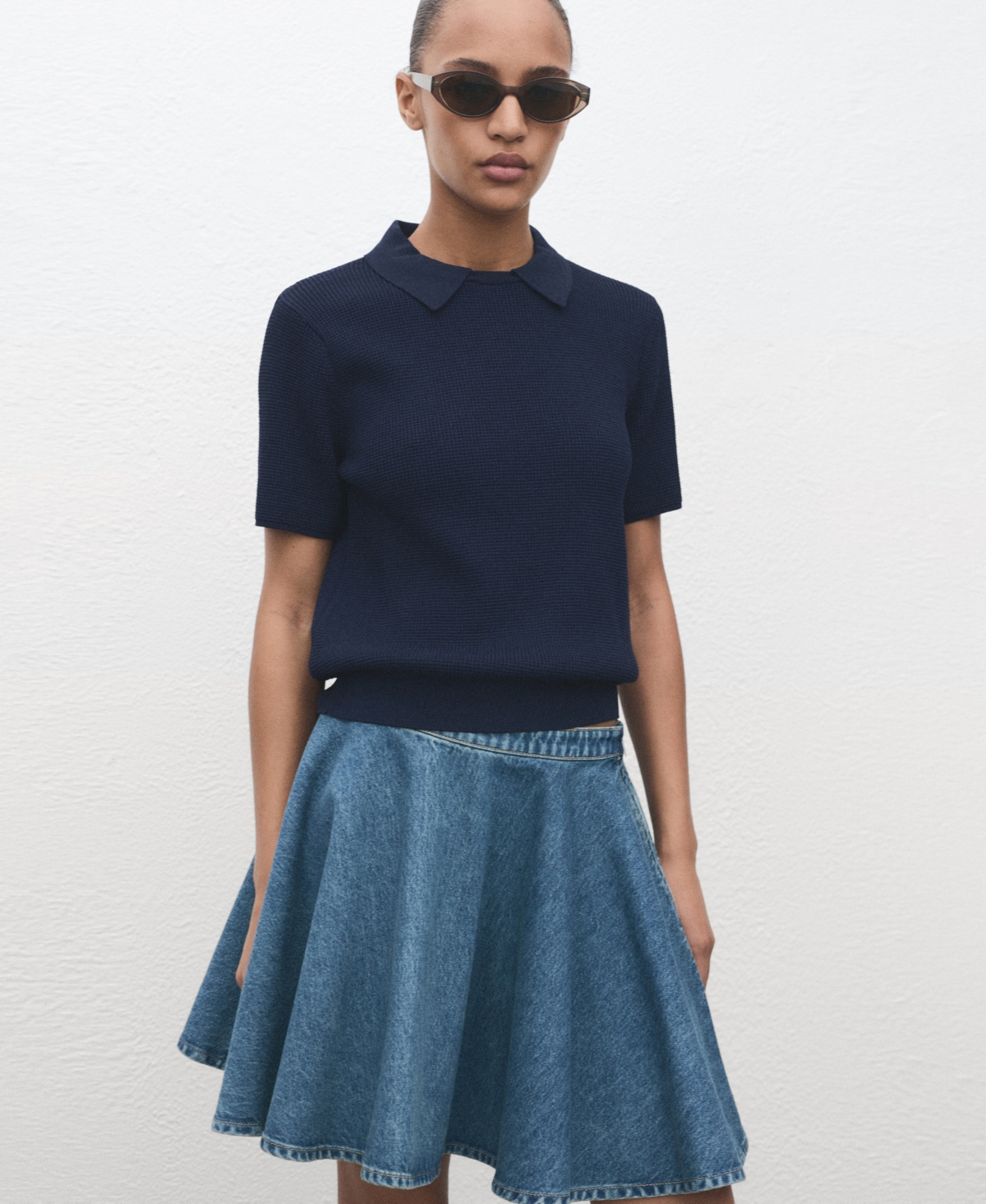 Mango Women's Short Denim Skirt
