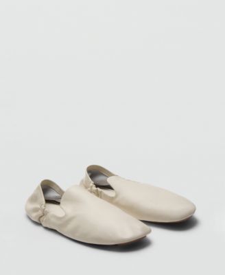 MANGO - Women's 100% Leather Gathered Shoes