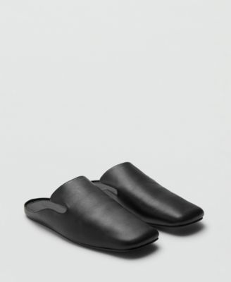 MANGO - Women's 100% Leather Square-Toe Shoes