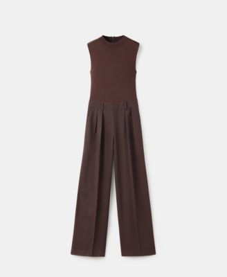 Women's Combined Design Pinstripe Jumpsuit