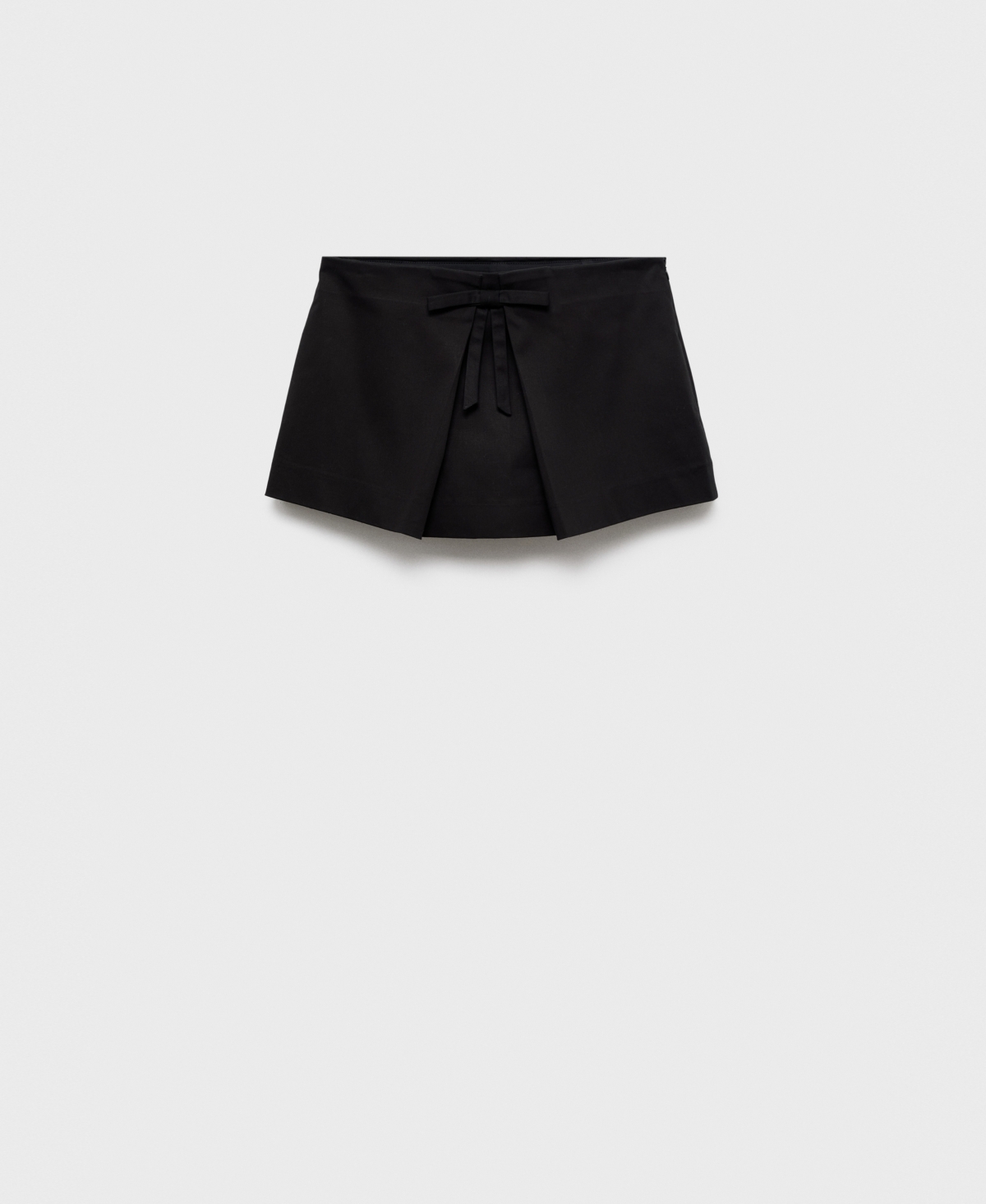 Mango Bow Cotton Blend Miniskort In Black