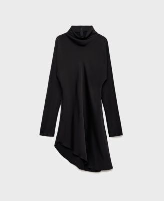 Women's Asymmetrical Satin-Finish Dress