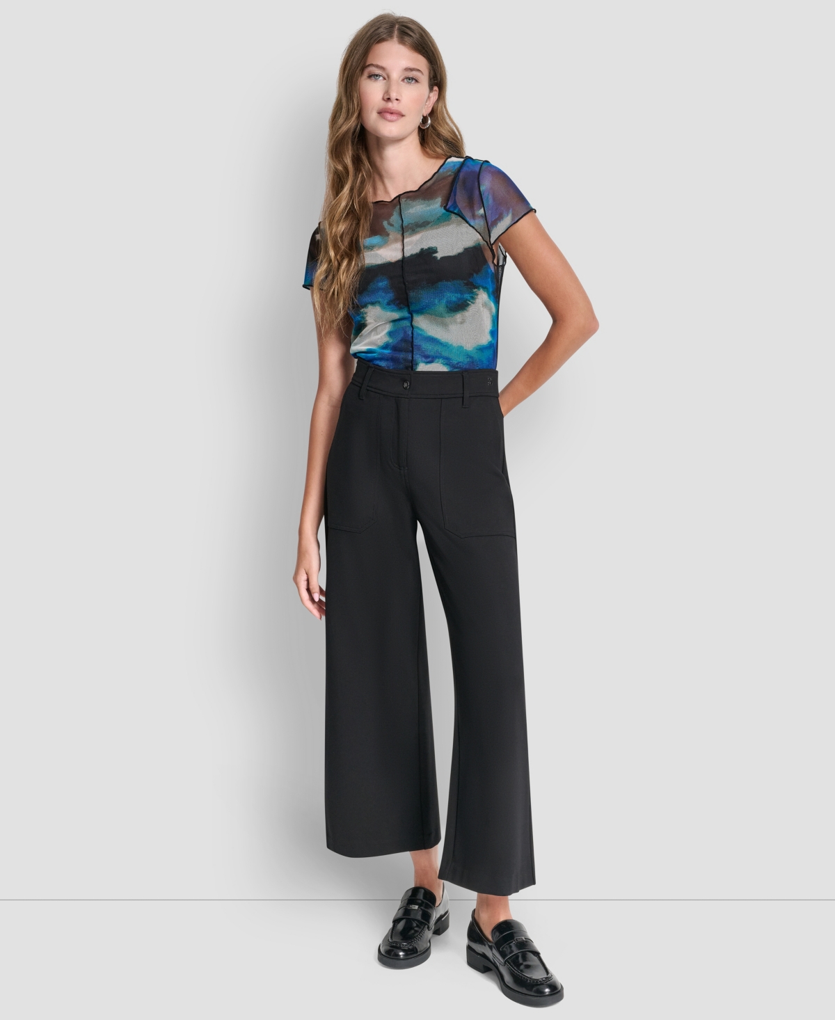 Dkny Women's Wide-Leg Cropped Ponte Pants