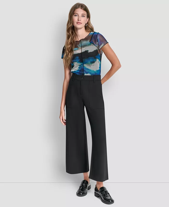 Women's Wide-Leg Cropped Ponte Pants - thumbnail 6