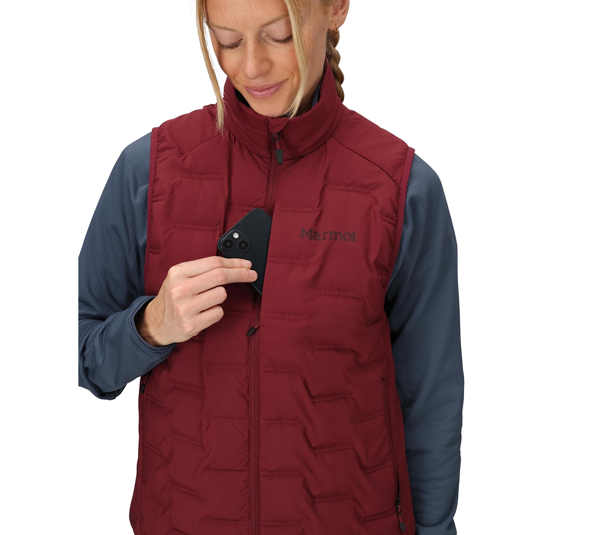 Marmot Women's Warmcube Active Sleeveless Vest In Burgundy