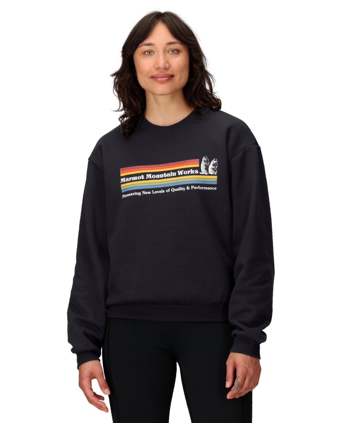Marmot Women's Crewneck Long Sleeve Sweatshirt In Black