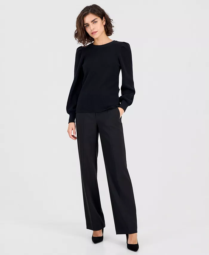 AK Anne Klein Petite Puff-Sleeve Crewneck Sweater - thumbnail 5