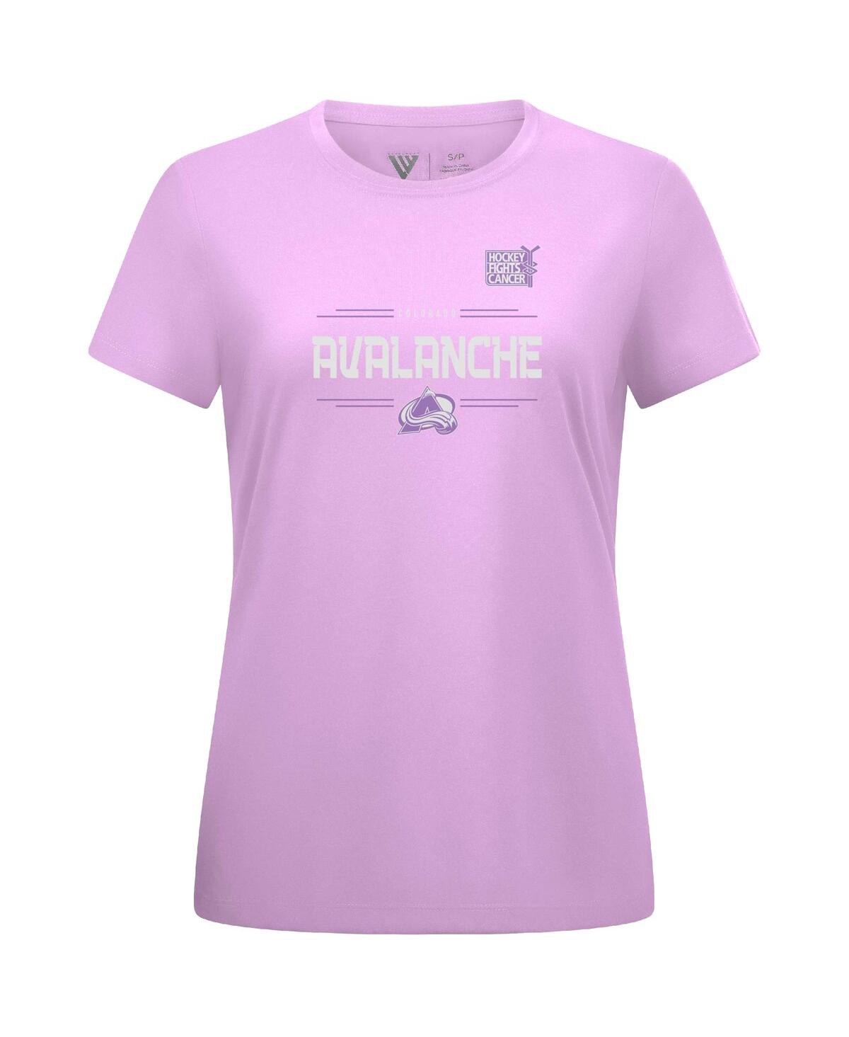 Levelwear Women's Cale Makar Lavender Colorado Avalanche Hockey Fights Cancer Anthem Name Number T-shirt In Purple
