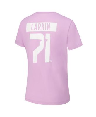 Women's Dylan Larkin Lavender Detroit Red Wings Hockey Fights Cancer Anthem Name Number T-Shirt