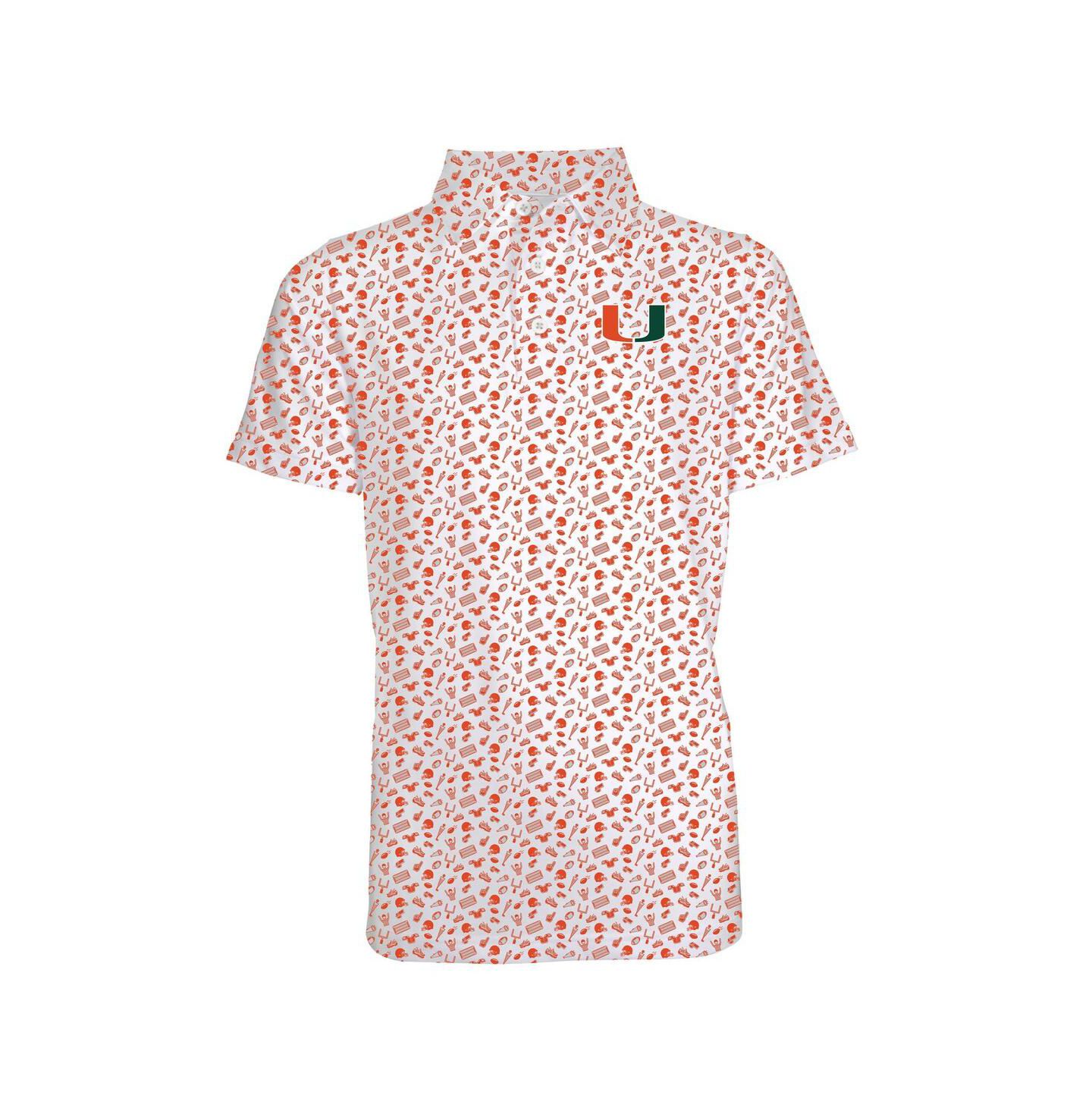 Поло Garb Orange Miami Hurricanes Tom Allover Print Performance Polo для мальчиков-малышей — фото 1