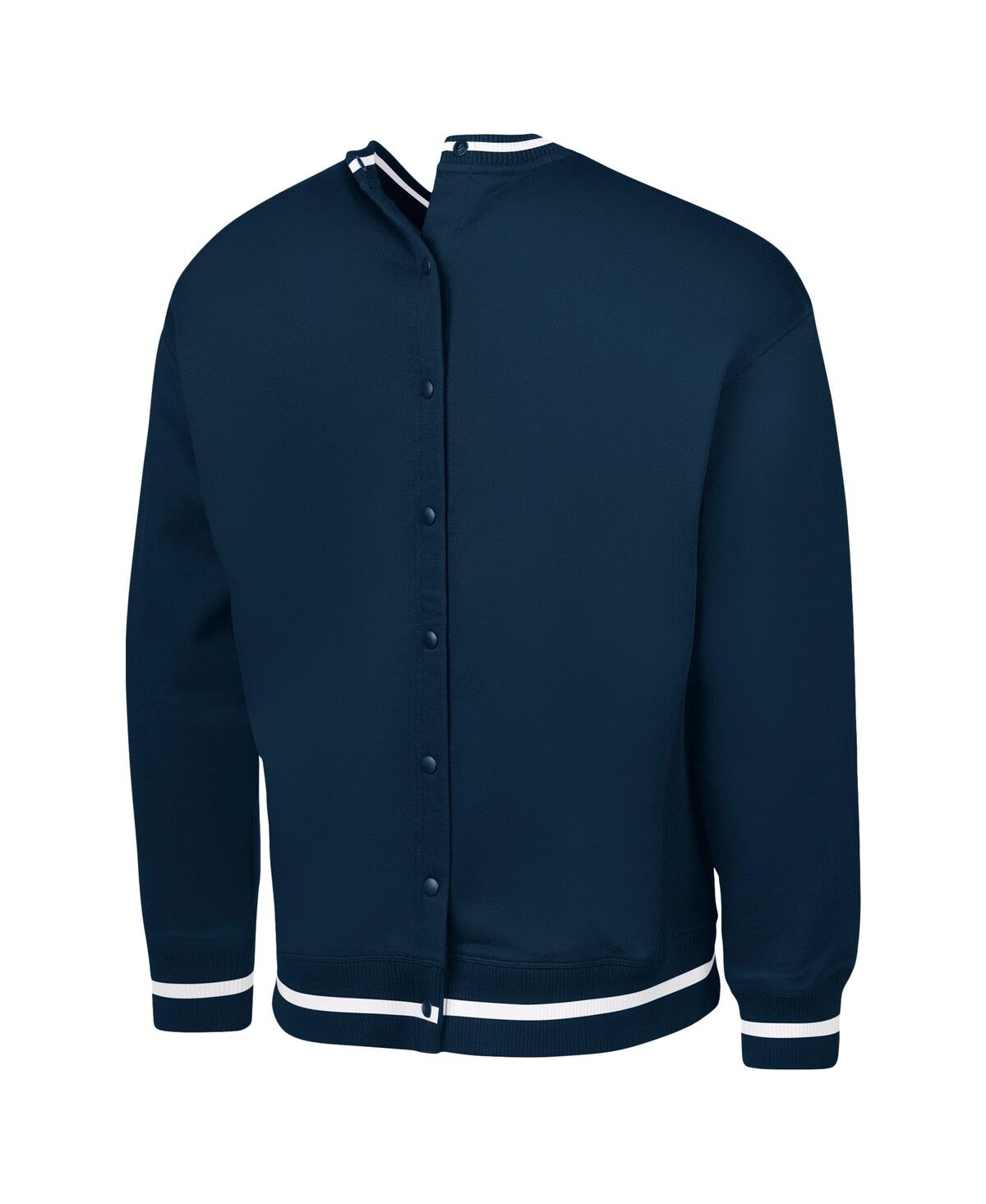 G-iii Sports By Carl Banks Men's Navy Dallas Cowboys Adaptive Blocker Fleece Pullover Sweatshirt In Blue