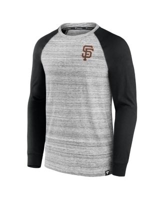 Men's Gray/Black San Francisco Giants Iconic Streaky Raglan Long Sleeve T-Shirt
