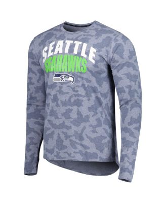Men's College Navy Seattle Seahawks Performance Camo Long Sleeve T-Shirt