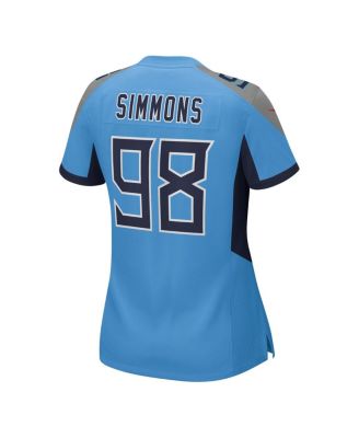 Women's Jeffery Simmons Light Blue Tennessee Titans Team Game Jersey