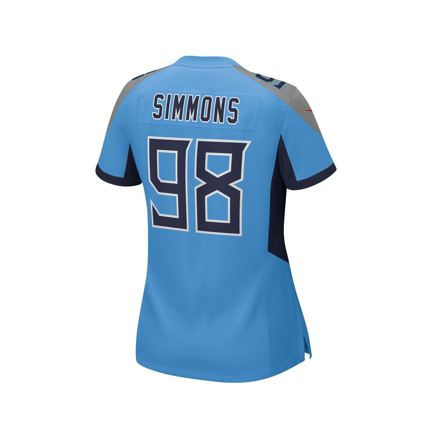 Женский топ Nike Jeffery Simmons Light Blue Tennessee Titans Team Game Jersey — фото 3