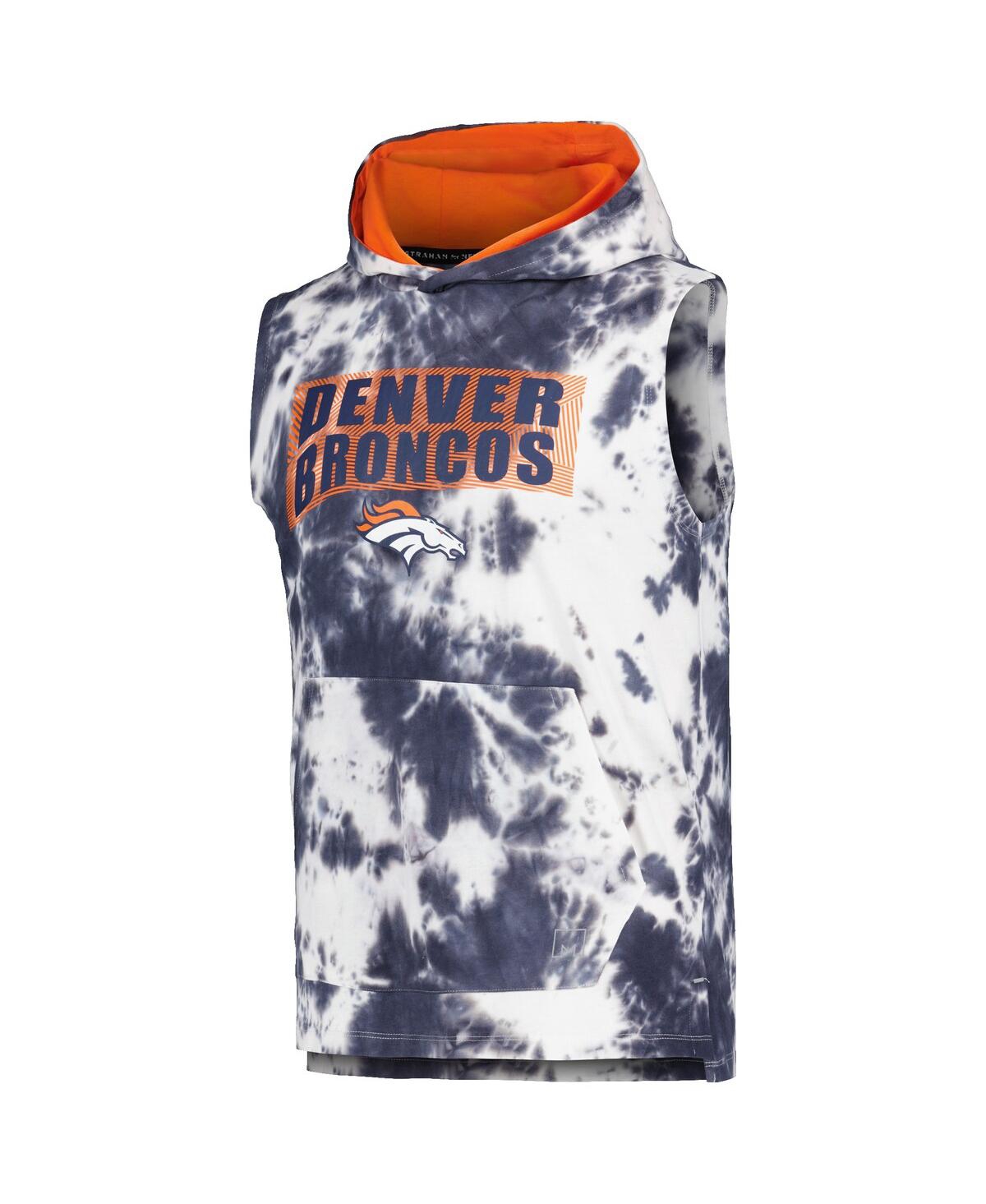 Msx By Michael Strahan Men's Navy Denver Broncos Resistance Sleeveless Pullover Hoodie In Multi