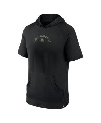 Men's Black LAFC Match Raglan Short Sleeve Pullover Hoodie