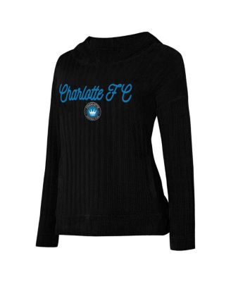 Concepts Sport - Women's Black Charlotte FC Linger Long Sleeve Hooded Top